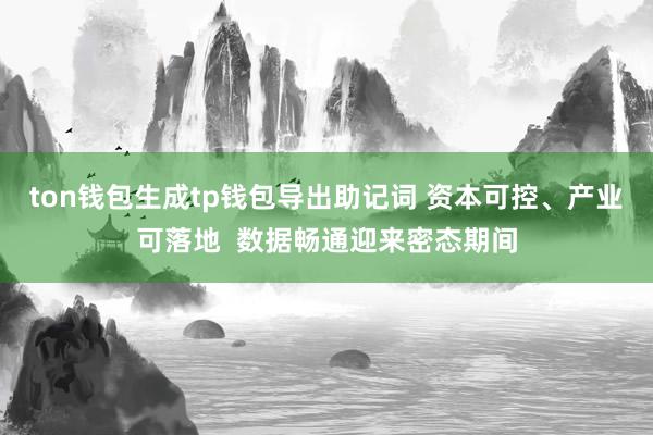 ton钱包生成tp钱包导出助记词 资本可控、产业可落地  数据畅通迎来密态期间