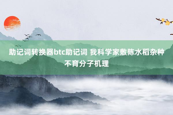 助记词转换器btc助记词 我科学家敷陈水稻杂种不育分子机理