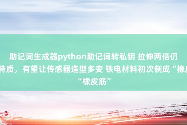 助记词生成器python助记词转私钥 拉伸两倍仍保捏特质，有望让传感器造型多变 铁电材料初次制成“橡皮筋”